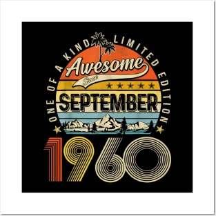 Awesome Since September 1960 Vintage 63rd Birthday Posters and Art